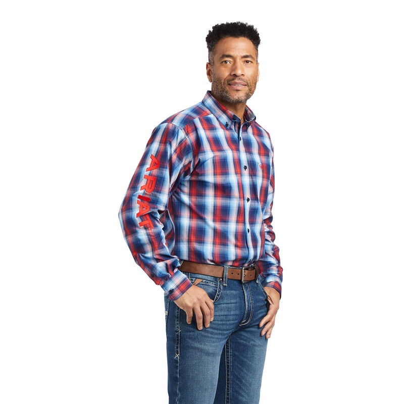 Ariat Hemden Herren - Pro Series Team Corey Fitted Blau/Rot ( BTRZS-5294 )